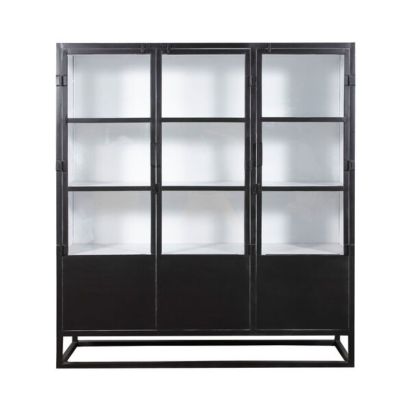 Cabot Black and White Iron Three-Door Display Cabinet, image 3