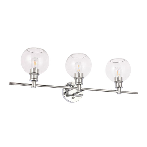 Collier Chrome Three-Light Bath Vanity with Clear Glass, image 4