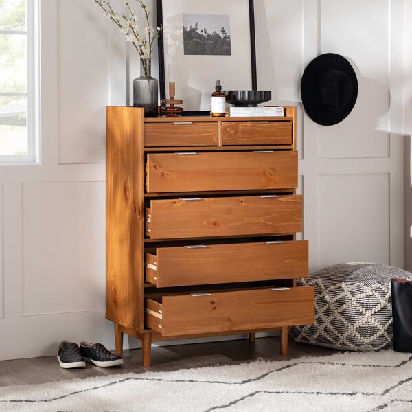 Caramel Solid Wood Six-Drawer Dresser, image 10