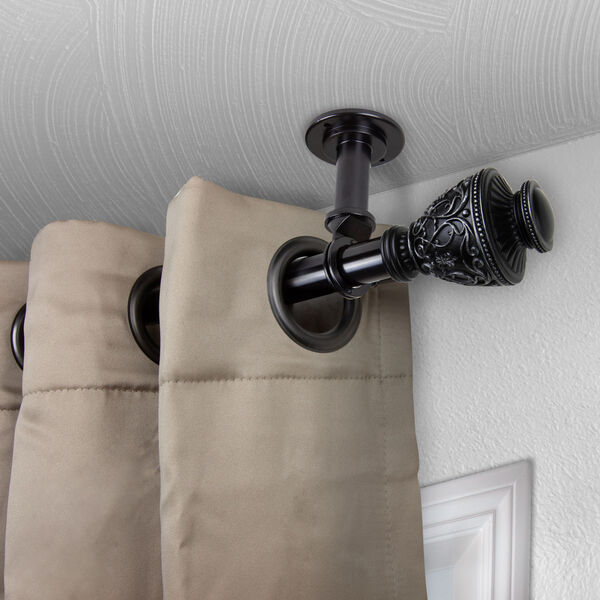 Veda Black 28-48 Inches Ceiling Curtain Rod, image 2