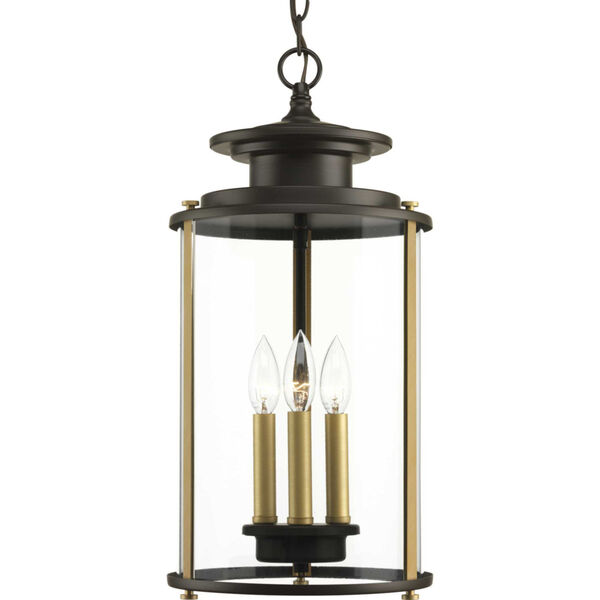 P550012-020: Squire Antique Bronze Three-Light Outdoor Hanging Lantern, image 2