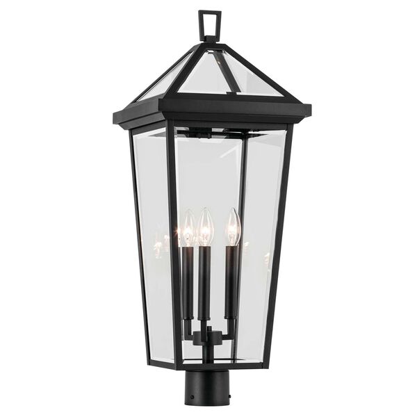 Regence Textured Black 29-Inch Three-Light Outdoor Post Lantern, image 6