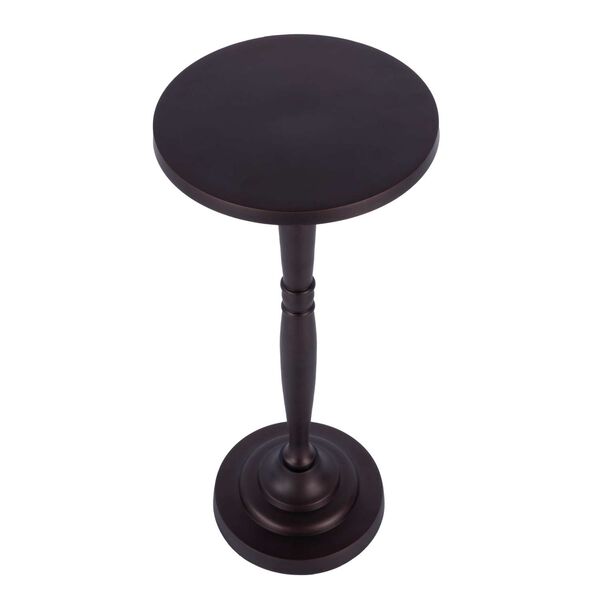Landon Bronze Outdoor Round Metal Pedestal Side Table, image 3