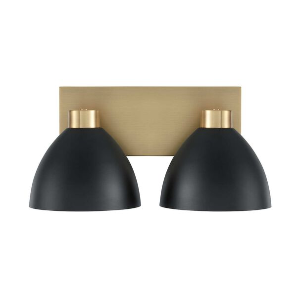 Ross Aged Brass and Black Two-Light Bath Vanity, image 4
