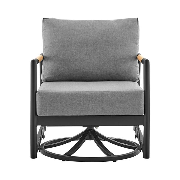 Royal Black Outdoor Swivel Chair, image 2