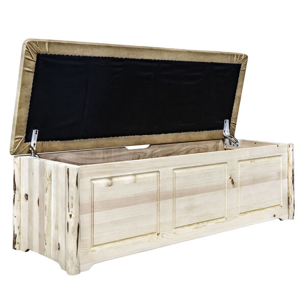 Montana Natural Large Blanket Chest with Buckskin Upholstery, image 4