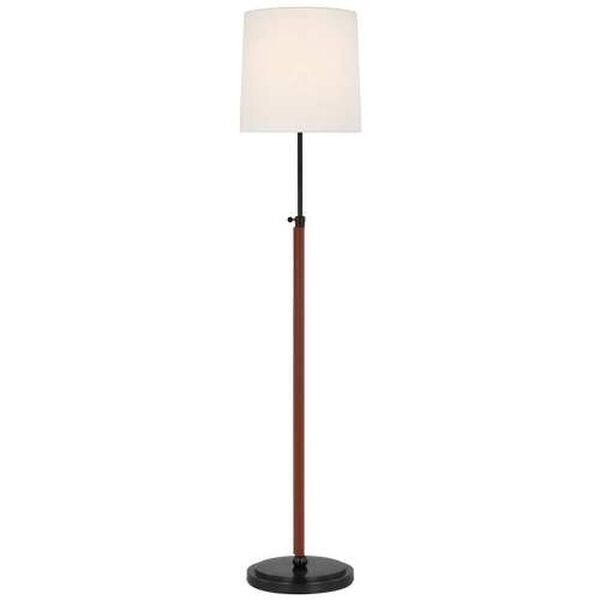 Bryant Bronze and Black One-Light Floor Lamp with Linen Shade by Thomas O'Brien, image 1