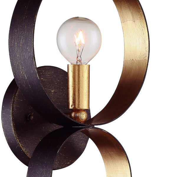 Luna English Bronze and Antique Gold One Light Sphere Wall Sconce, image 3