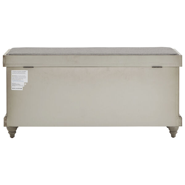 Potter Gray Storage Bench with Linen Seat Cushion, image 4