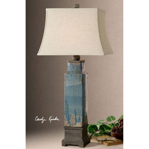 Soprana Distressed Blue Glaze One-Light Table Lamp, image 2