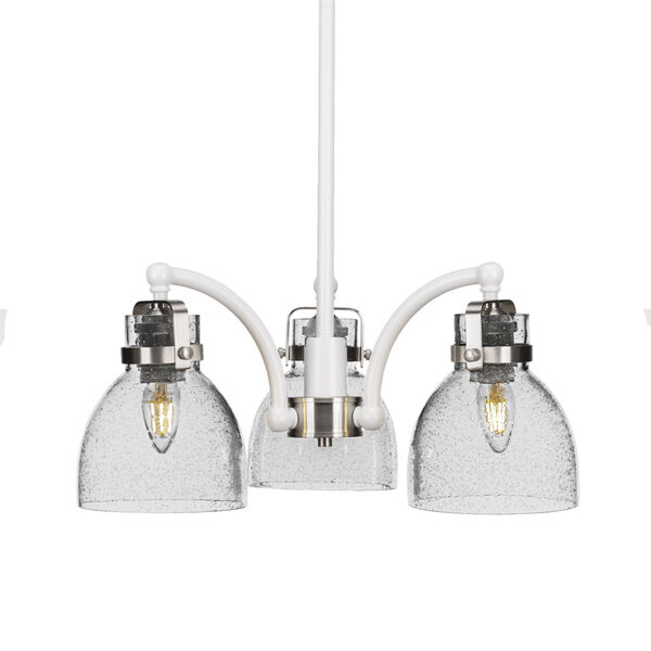 Easton White and Brushed Nickel Three-Light Chandelier, image 1