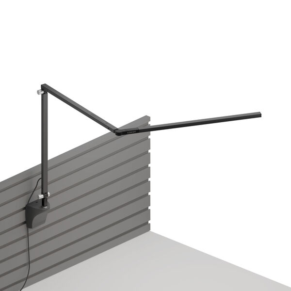 Z-Bar Metallic Black Warm Light LED Slim Desk Lamp with Slatwall Mount, image 1