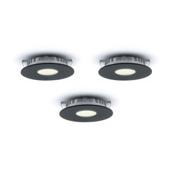 Superpuck Black LED Under Cabinet Recessed Puck Light Kit (Set of 3), image 2