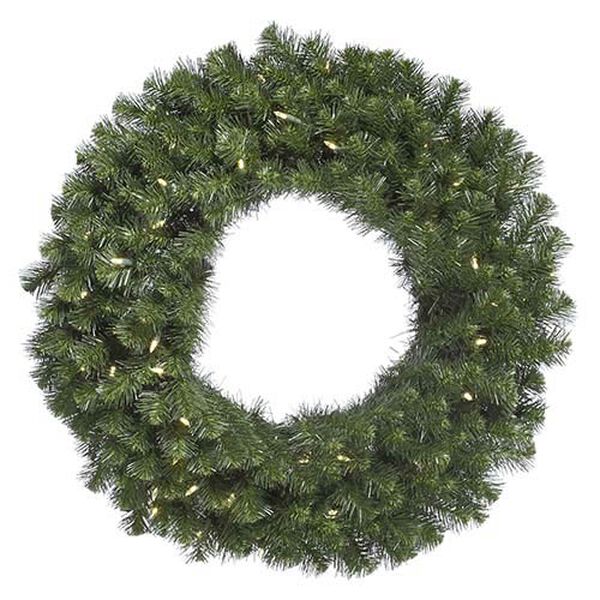 Green Douglas Fir 48-Inch Wreath with 200 Warm White LED Lights and 480 Tips, image 1