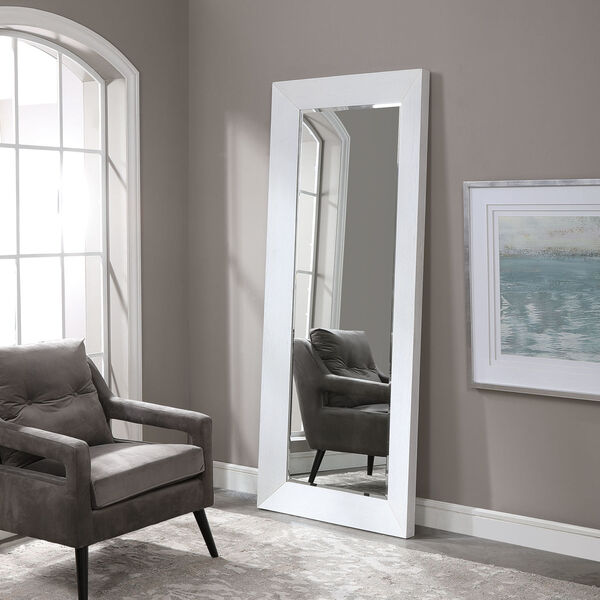 Tybee White 34-Inch Leaner Floor Mirror, image 1