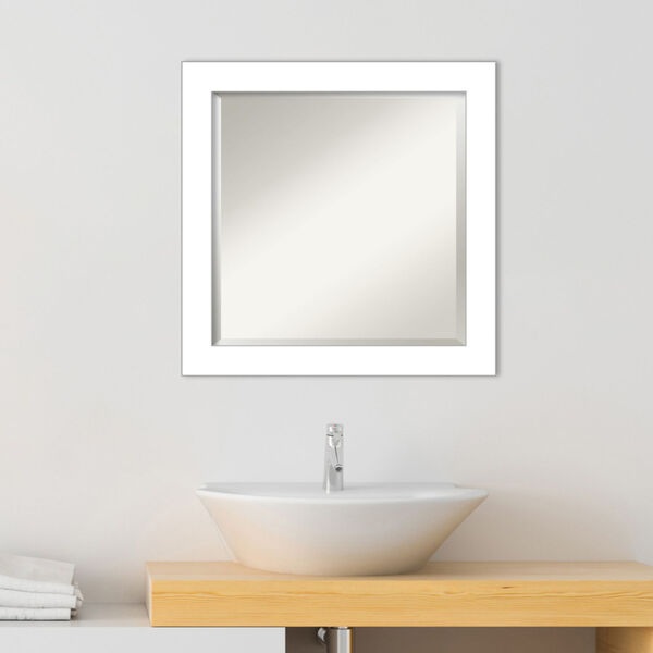 Wedge White 24W X 24H-Inch Bathroom Vanity Wall Mirror, image 3