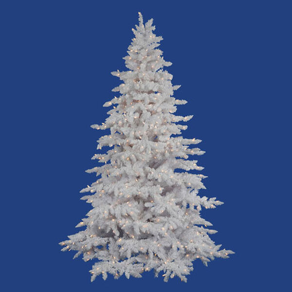 4.5 ft. x 4 ft. Flocked White Tree with 225 White LED Lights, image 1