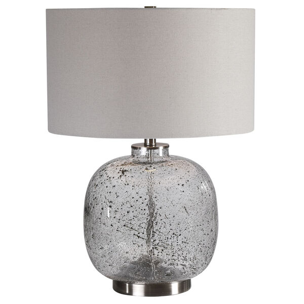 Storm Brushed Nickel One-Light Glass Table Lamp, image 1