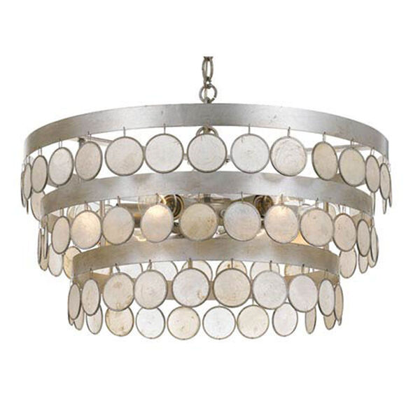 Brittany Antique Silver 22-Inch Six-Light Pendant, image 1