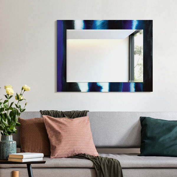 Run Off Blue 40 x 30-Inch Rectangular Beveled Wall Mirror, image 1