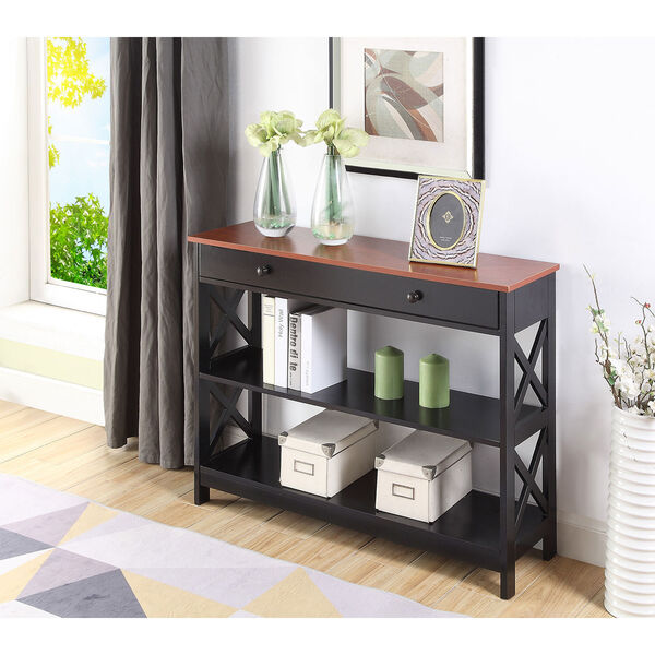 Oxford 1 Drawer Console Table in Cherry and Black, image 1