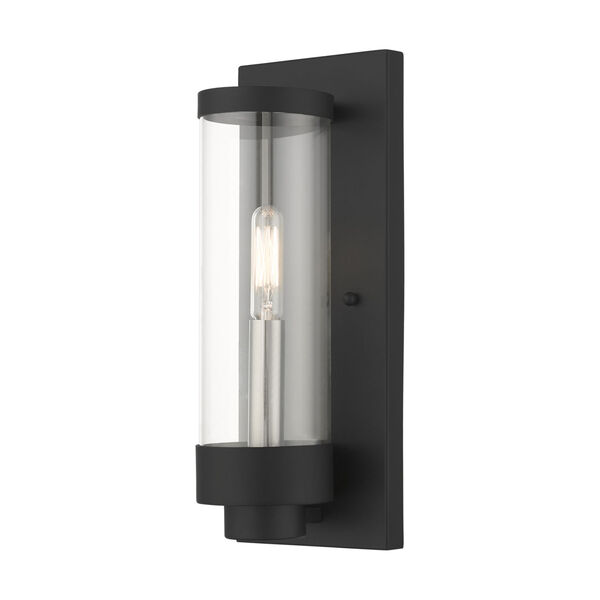 Hillcrest Textured Black One-Light Outdoor ADA Wall Sconce, image 1