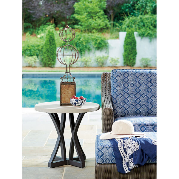 Cypress Point Ocean Terrace Aged Iron and Ivory Side Table, image 2