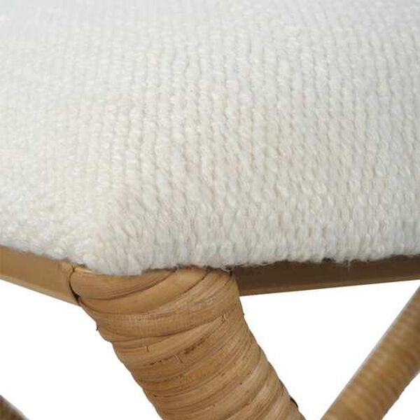 Expedition Natural and White Fabric Small Bench, image 6