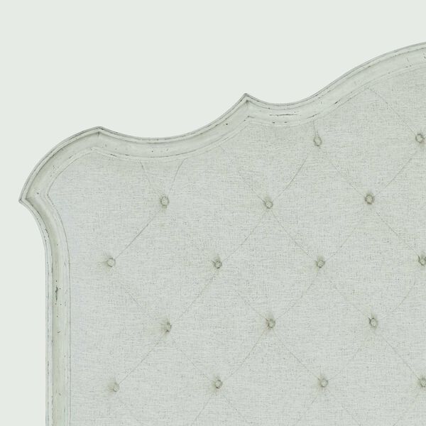 Mirabelle Whitewashed Cotton Upholstered Panel Bed, image 4