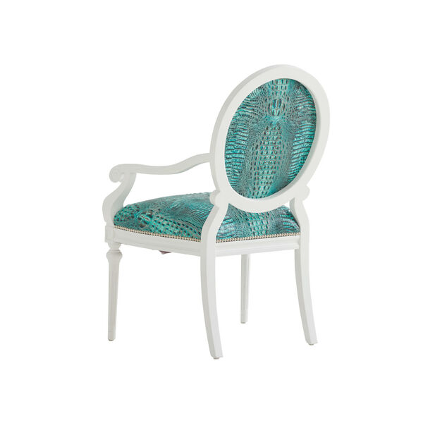Avondale Blue and White Opal Leather Chair, image 2