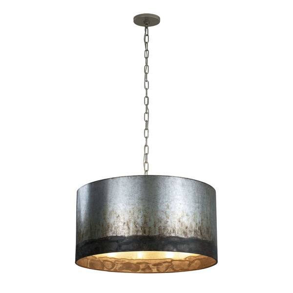 Cannery Ombre Galvanized Four-Light Pendant, image 1