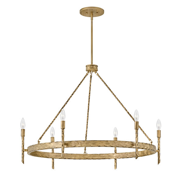Tress Champagne Gold Six-Light Chandelier, image 2