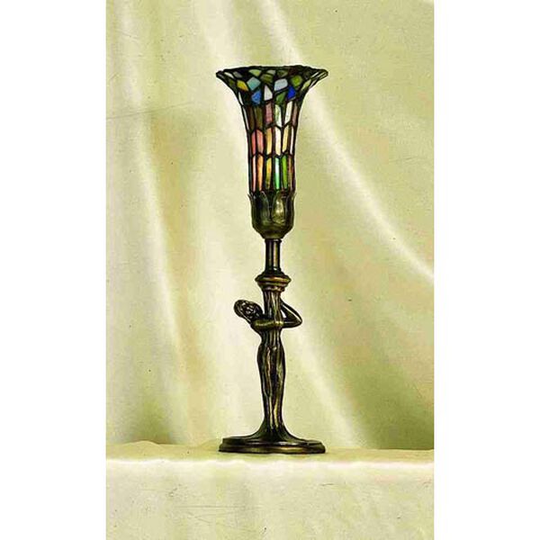 14.5-Inch Nouveau Lady With Lily Accent Lamp, image 1