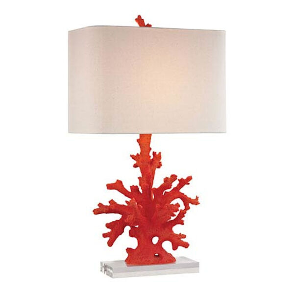 Red Coral 28-Inch One Light Table Lamp, image 1