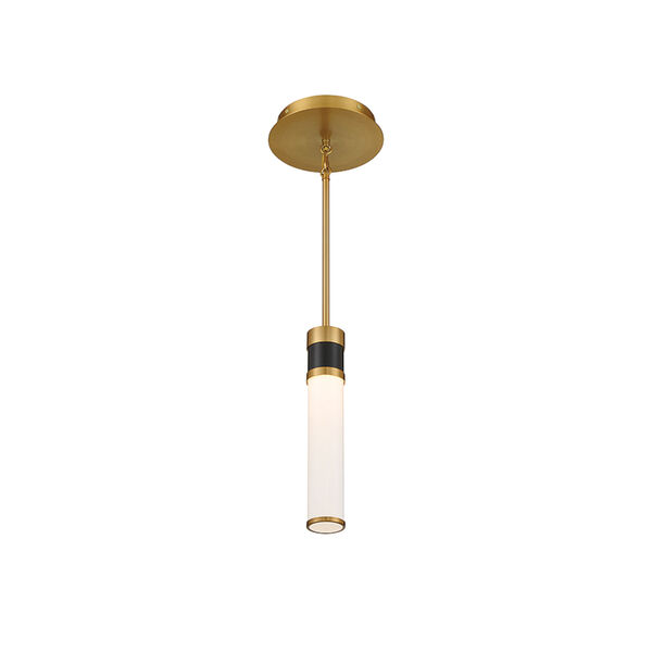 Abel Matte Black with Warm Brass Accents Integrated LED Mini-Pendant, image 4