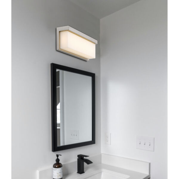 Almeria Brushed Steel 13-Inch LED Bath Vanity, image 2
