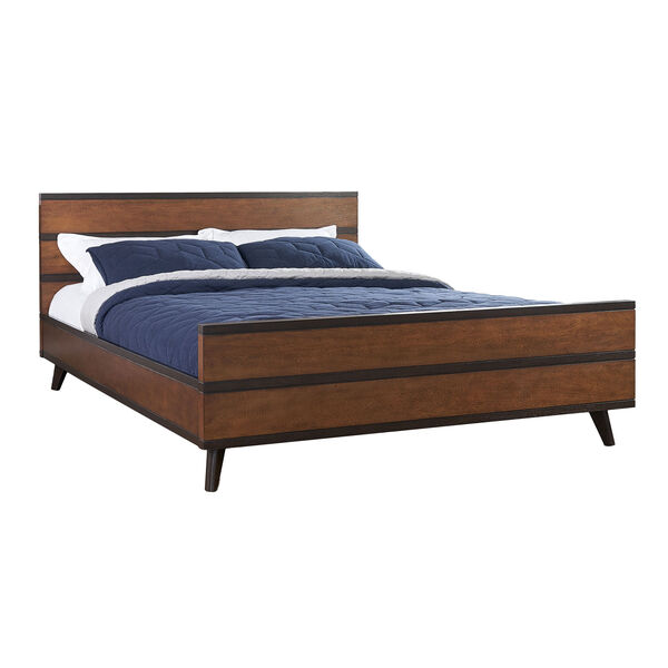 Vega Walnut Brown Wood Platform Queen Bed, image 1
