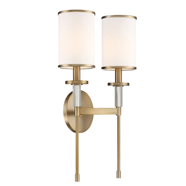 Hatfield Aged Brass Two-Light Wall Sconce, image 2