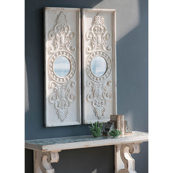 Southern Living Antique WHite Decorative Wall Panel ,Set of 2, image 1