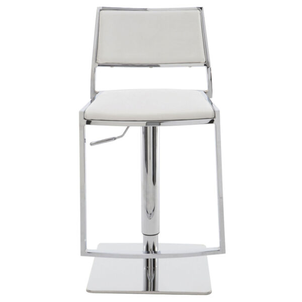 Aaron White and Silver Adjustable Stool, image 2