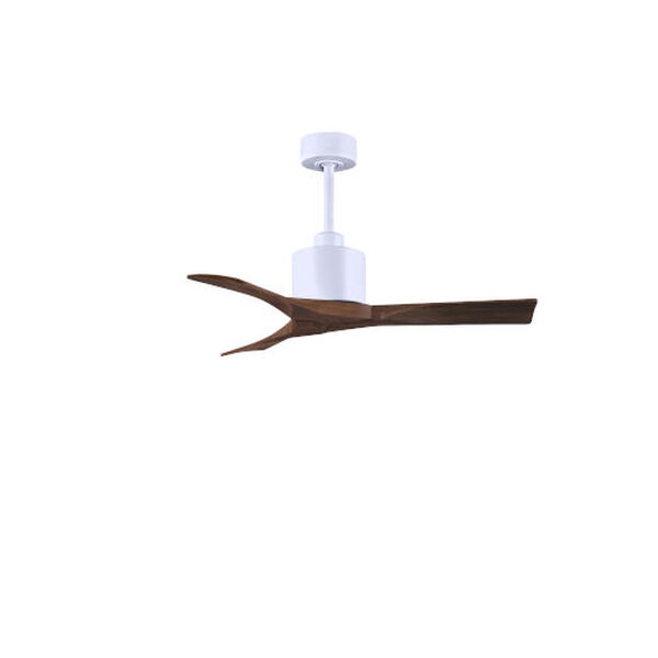 Nan Matte White 42-Inch Ceiling Fan with Walnut Blades, image 2