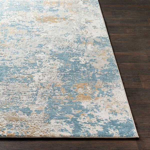 Aisha Sky Blue and Mustard Rectangular: 5 Ft. 3 In. x 7 Ft. 3 In. Rug, image 3