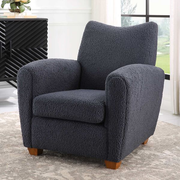 Teddy Slate Gray and Walnut Accent Chair, image 4