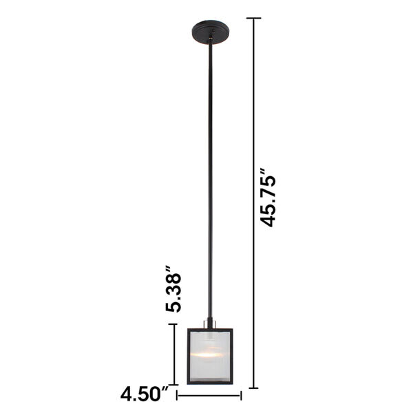 Henessy Black and Brushed Nickel Five-Inch One-Light Mini Pendant, image 2