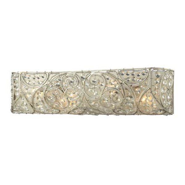 Andalusia Aged Silver Four Light Bath Fixture, image 1