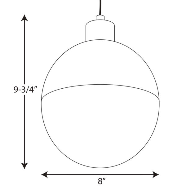 Globe Black Eight-Inch ADA LED Mini Pendant, image 4