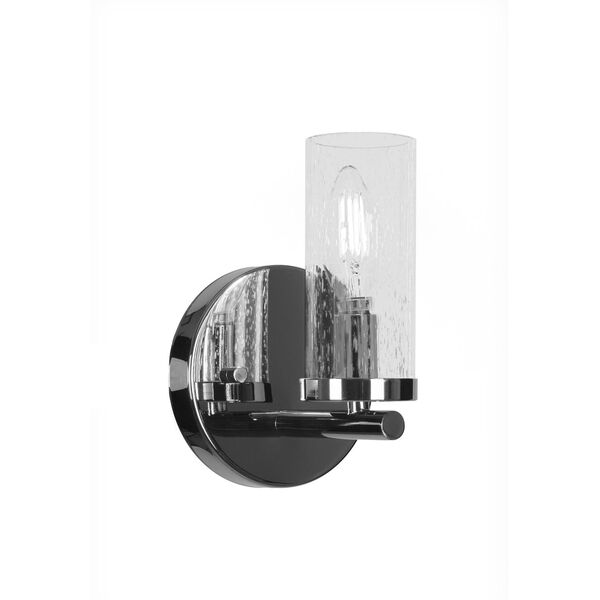 Trinity Chrome One-Light Wall Sconce with Clear Bubble Glass, image 1