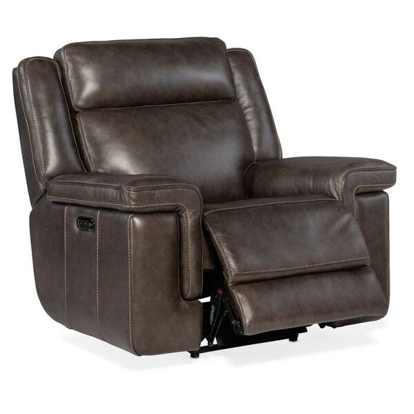 Montel Dark Wood Lay Flat Power Recliner with Power Headrest and Lumbar, image 4