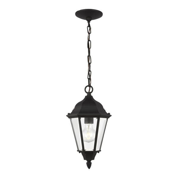 Bakersville Black One-Light Outdoor Pendant with Satin Etched Shade, image 3