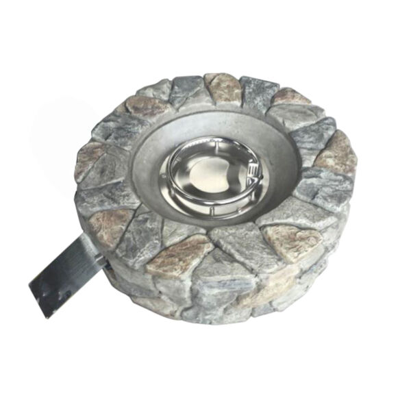 Grey Outdoor Stone Propane Gas Fire Pit, image 2